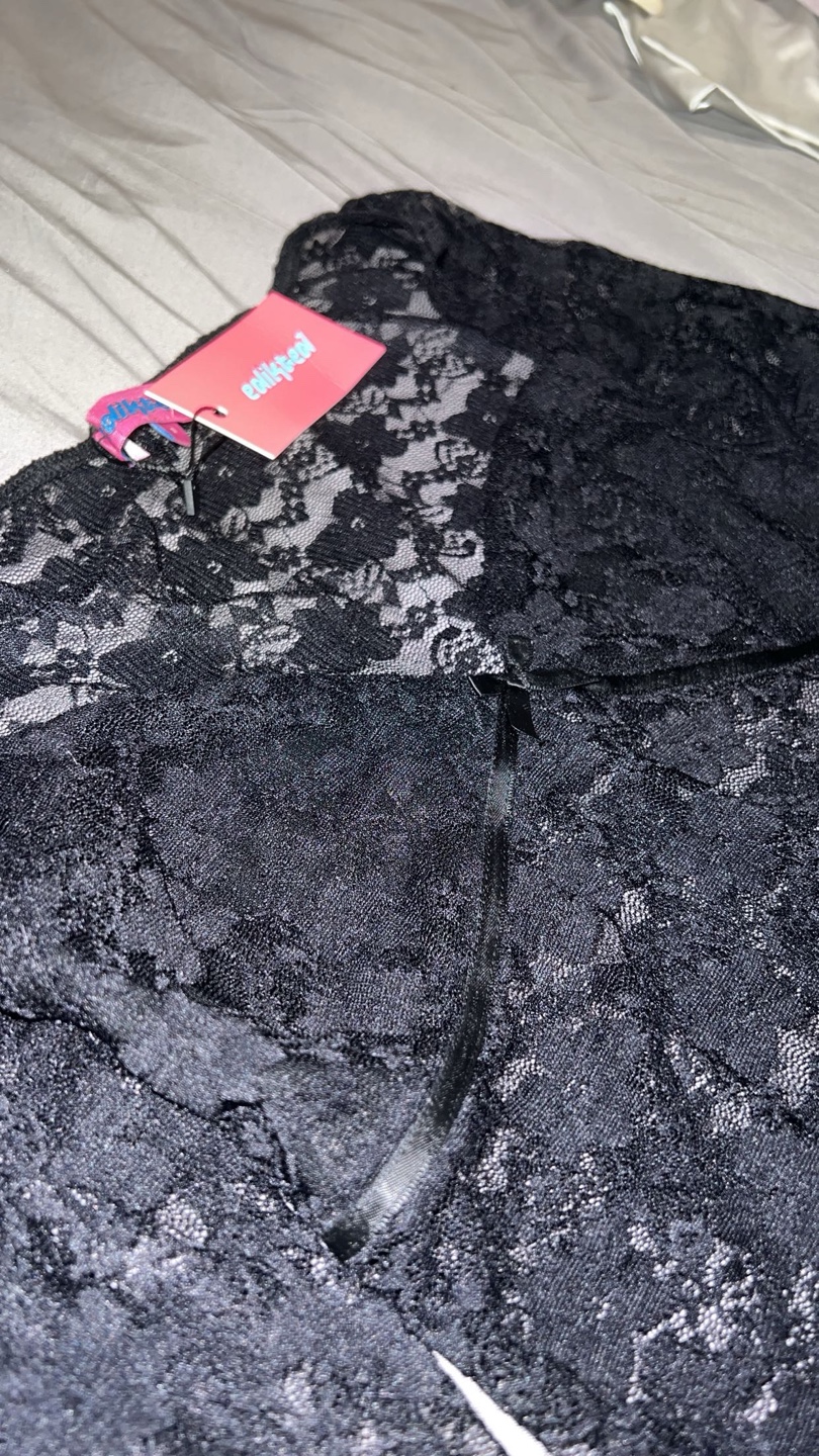 Edikted Black Lace Long Sleeve Top