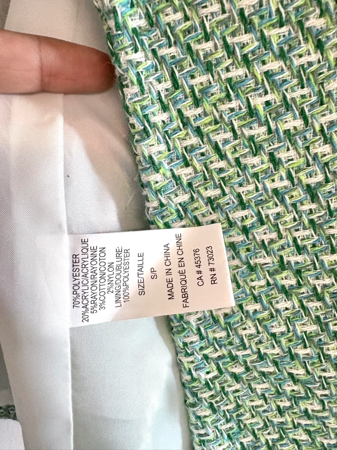 Green Tweed Blazer - Size S/P ‼️final sale ‼️ image indicator(2)