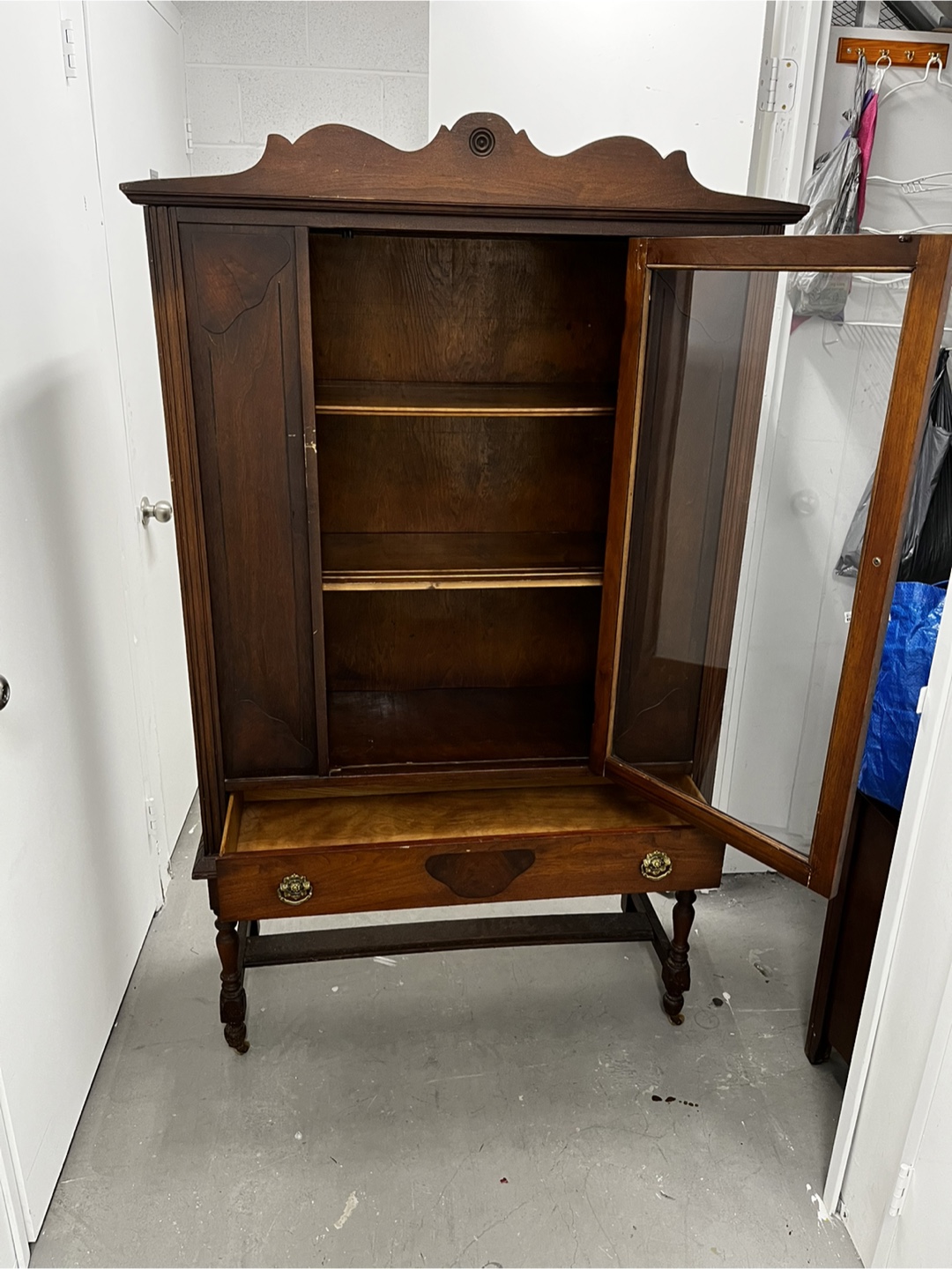 Antique Wooden Display Cabinet - photo 2