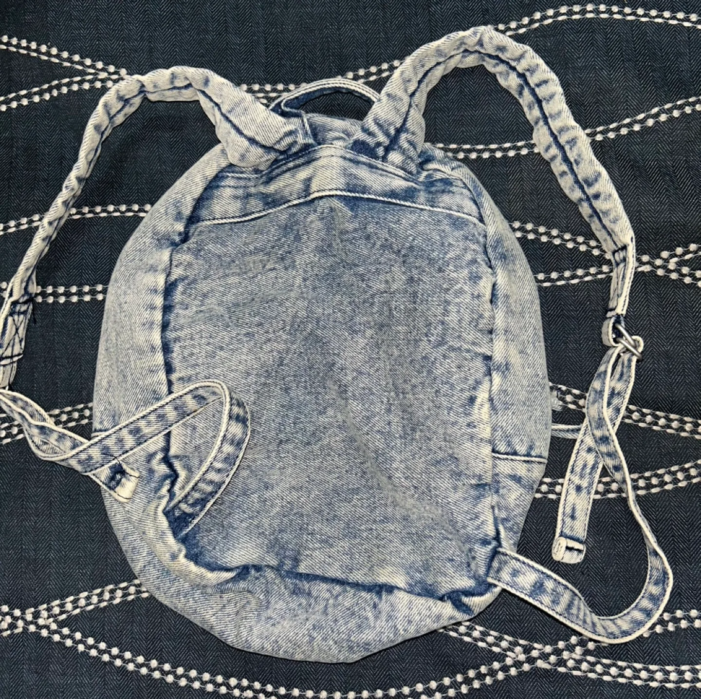 Zara Girls Small Jewel-Embellished Denim Backpack image indicator(2)