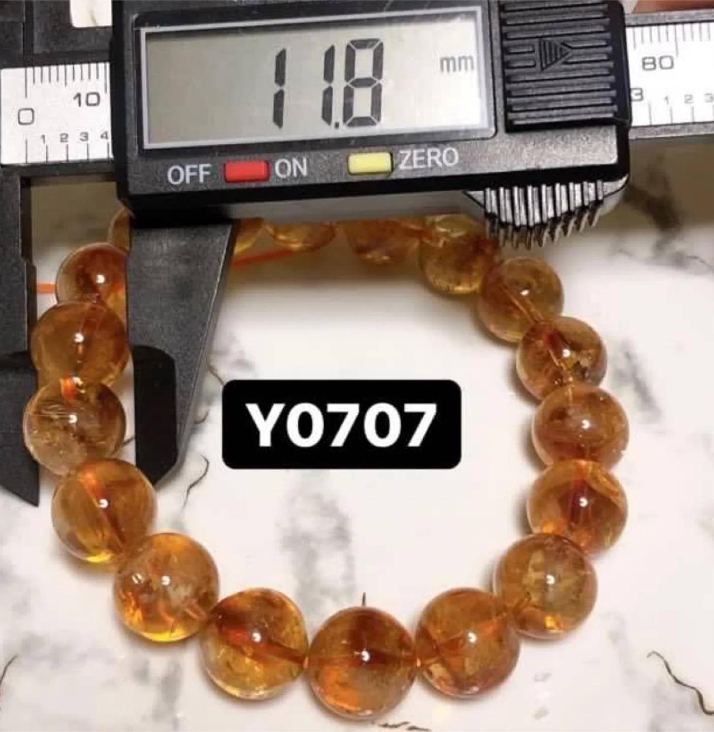 Citrine Crystal Bead Bracelet - 11.8mm image indicator(2)