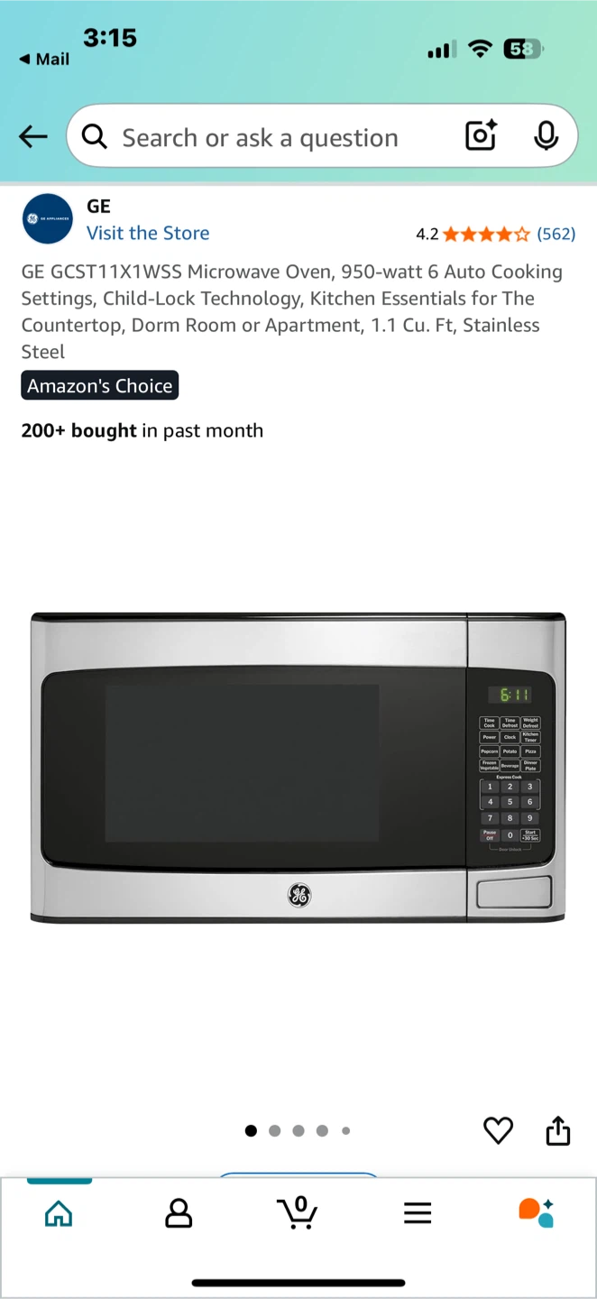 GE 1.1 Cu Ft Countertop Microwave Oven - New - photo 2
