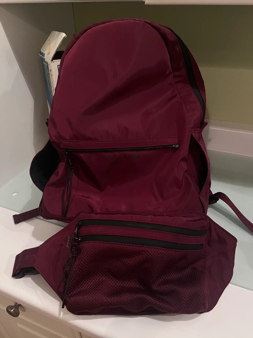 Aldo Maroon Backpack with Fanny Pack thumbnail