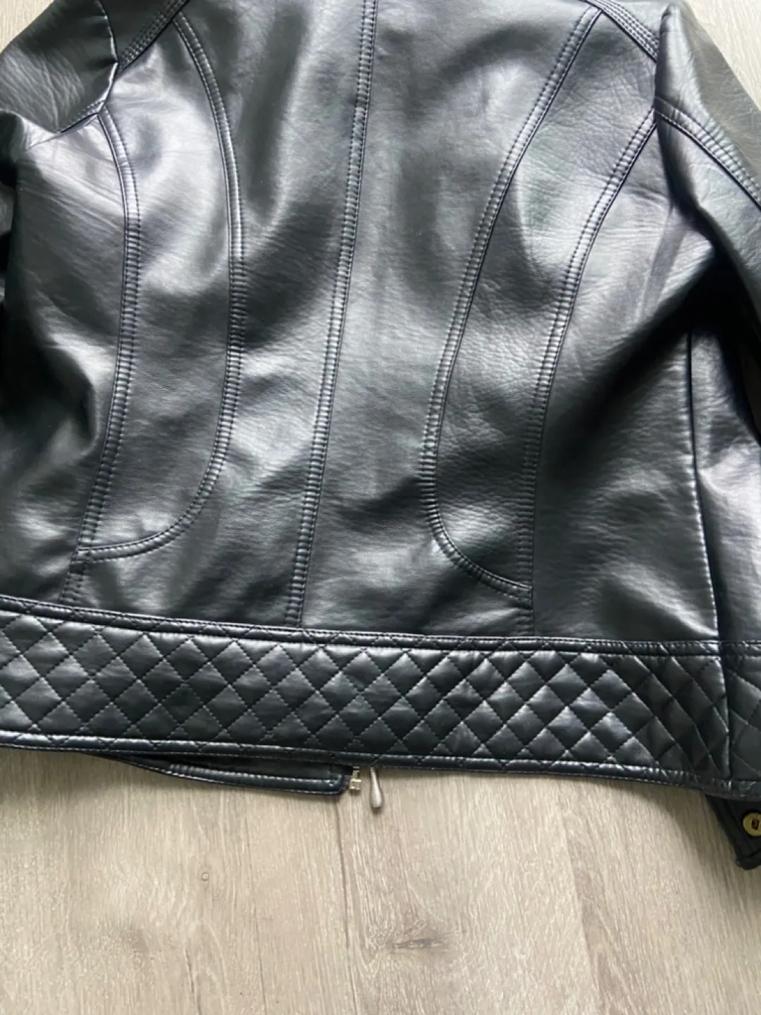 Black Faux Leather Jacket - Size M image indicator(4)
