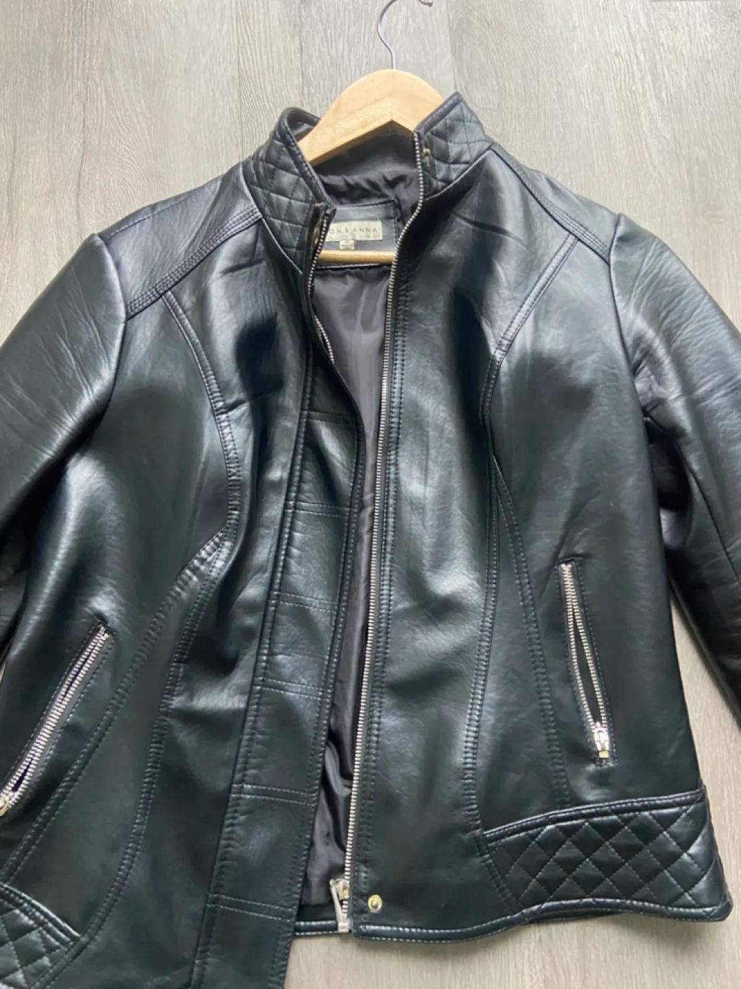 Black Faux Leather Jacket - Size M image indicator(2)