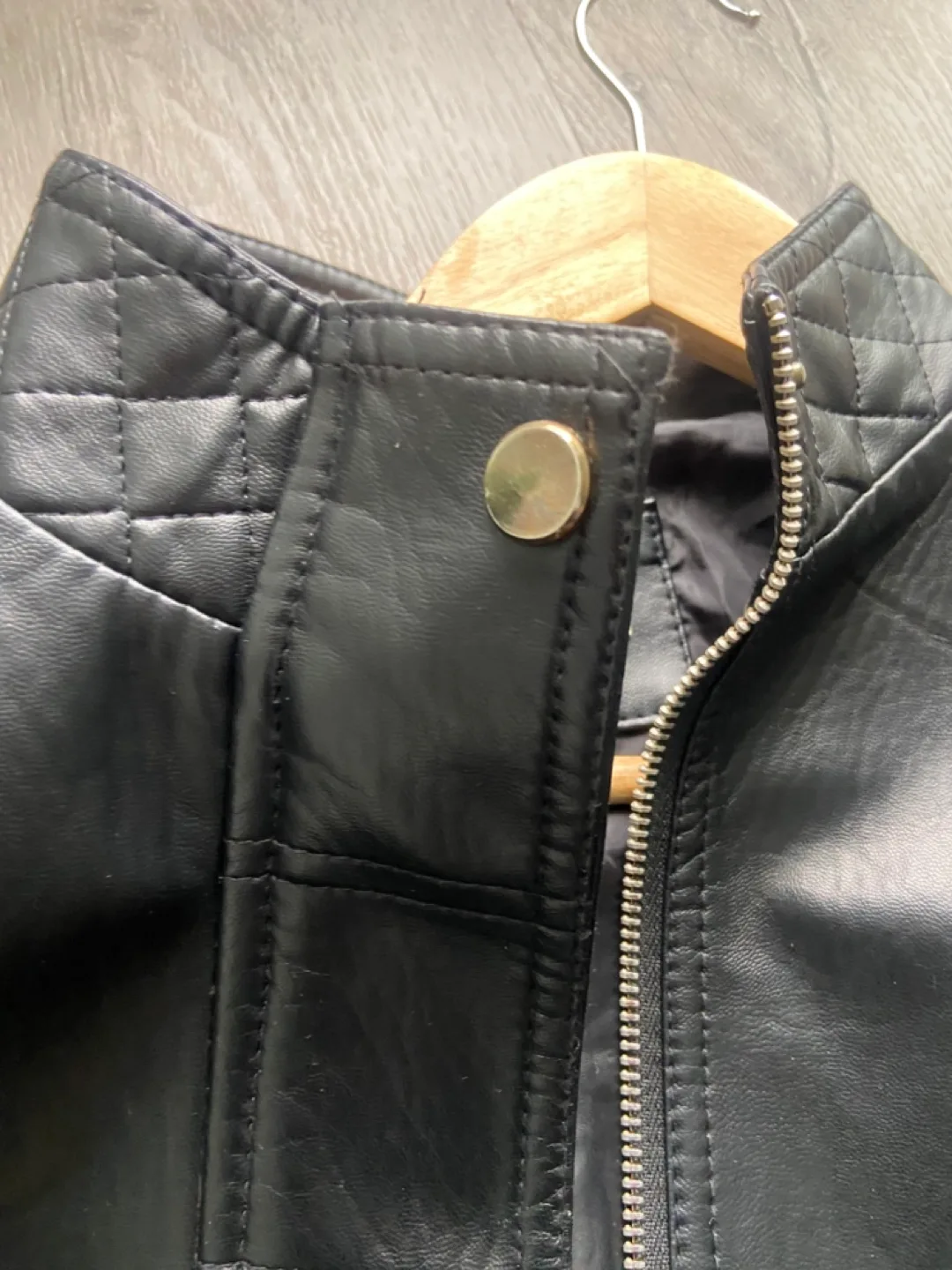 Black Faux Leather Jacket - Size M image indicator(8)