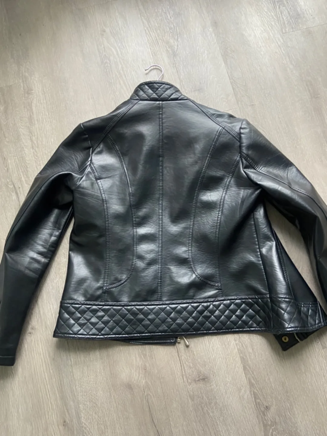 Black Faux Leather Jacket - Size M image indicator(5)