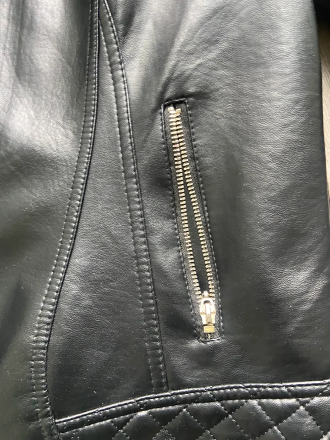 Black Faux Leather Jacket - Size M image indicator(7)