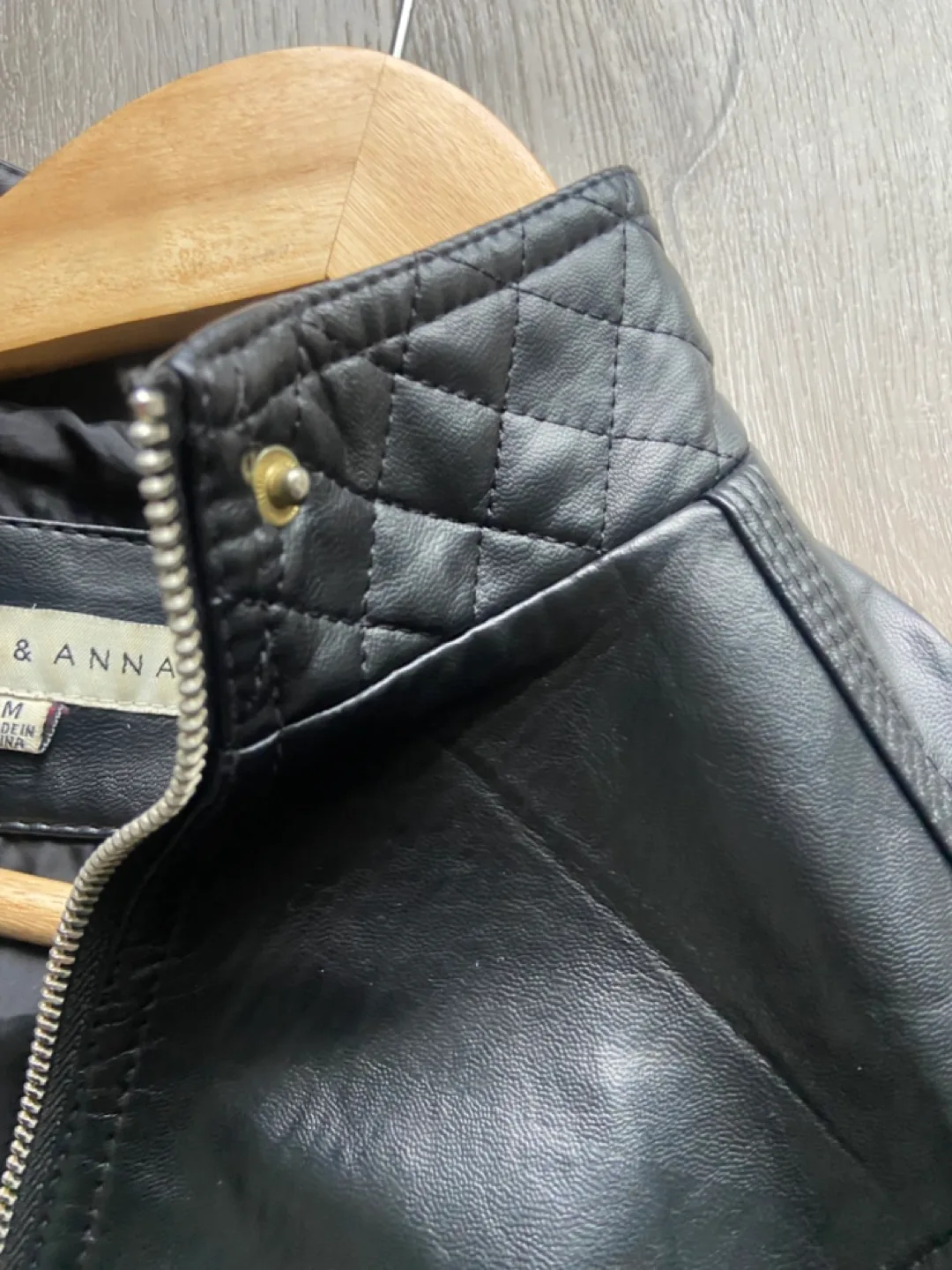 Black Faux Leather Jacket - Size M image indicator(9)