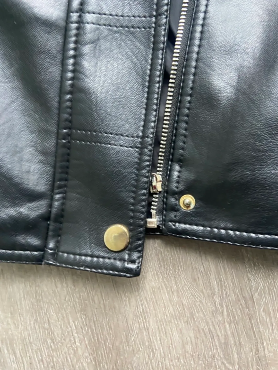 Black Faux Leather Jacket - Size M image indicator(10)