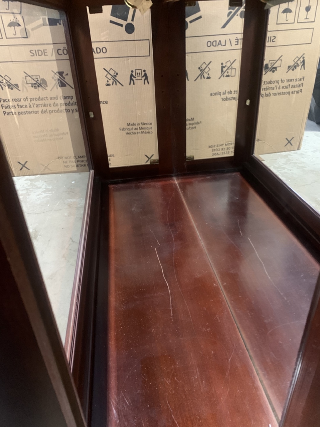 Display Cabinet - Dark Brown Wood & Glass - photo 2