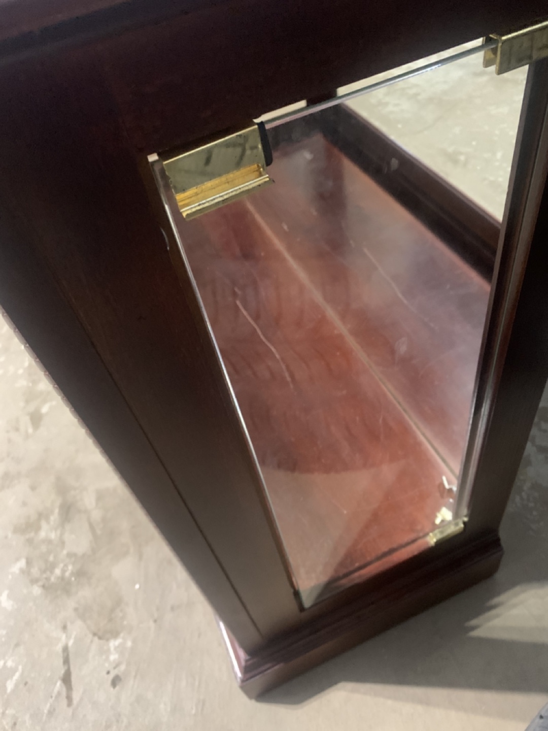 Display Cabinet - Dark Brown Wood & Glass - photo 3