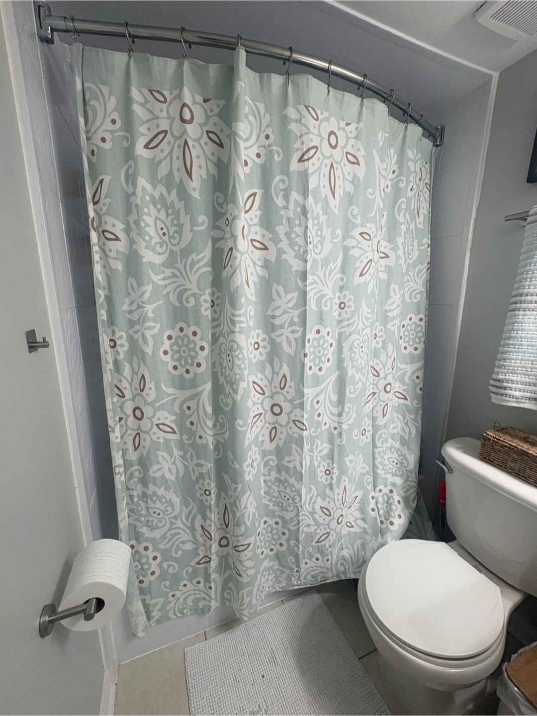 Floral Shower Curtain - Light Green