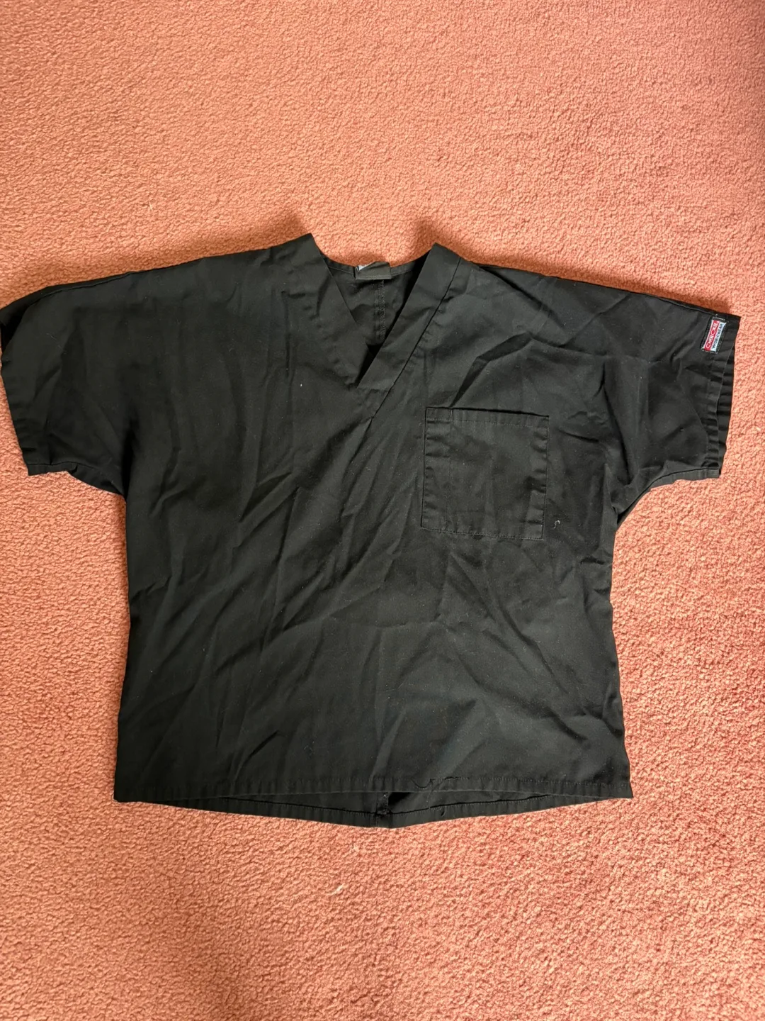 Cherokee Workwear Black Scrub Top- Small thumbnail