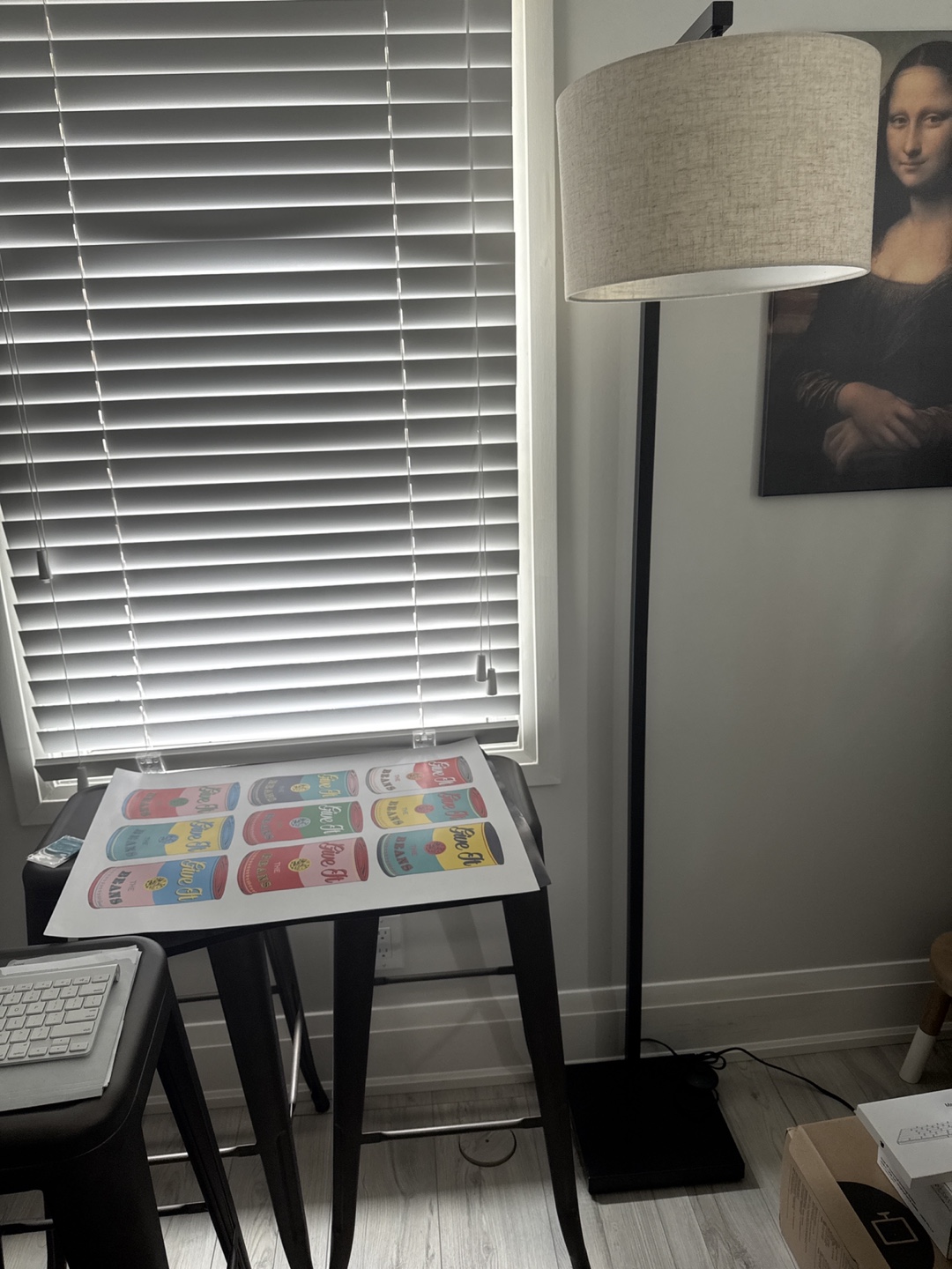 Floor Lamp with Beige Shade