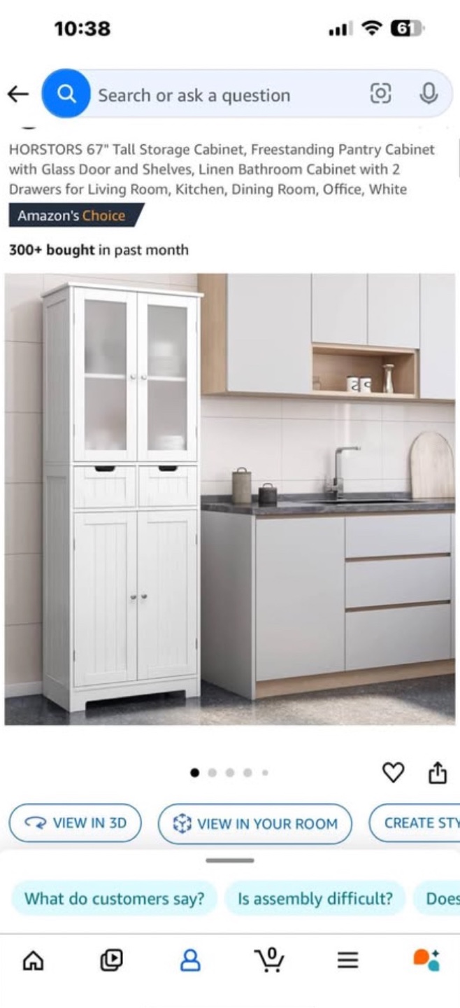 HORSTOR 67" Tall Storage Cabinet - White