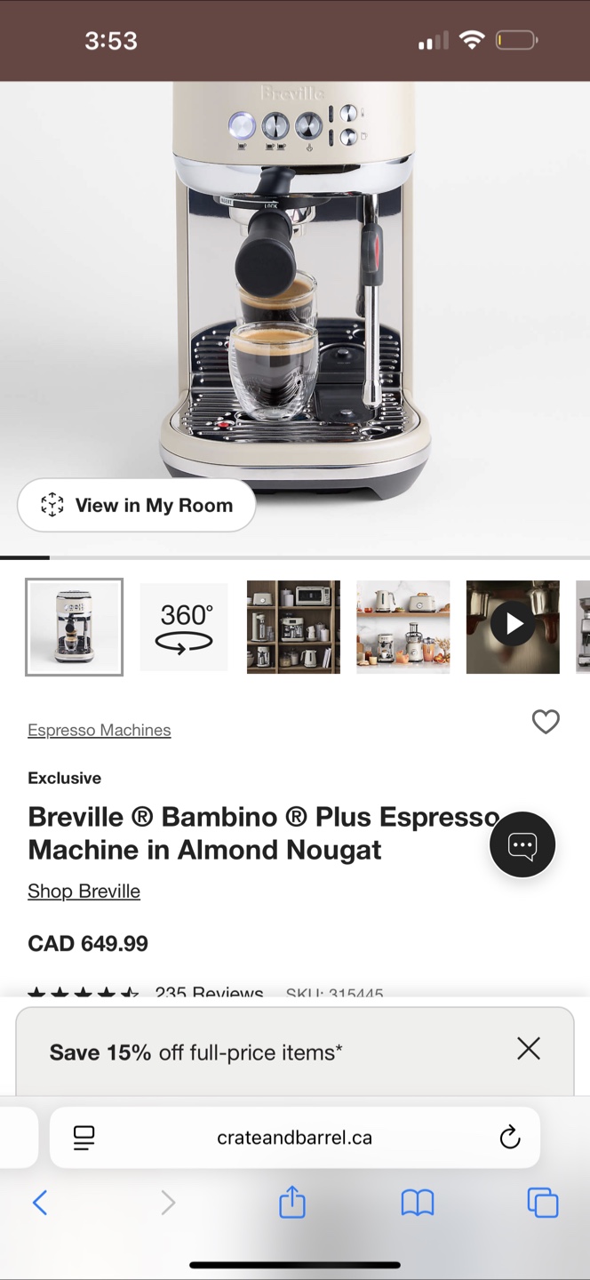 Breville Bambino Plus Espresso Machine - Almond Nougat - photo 3