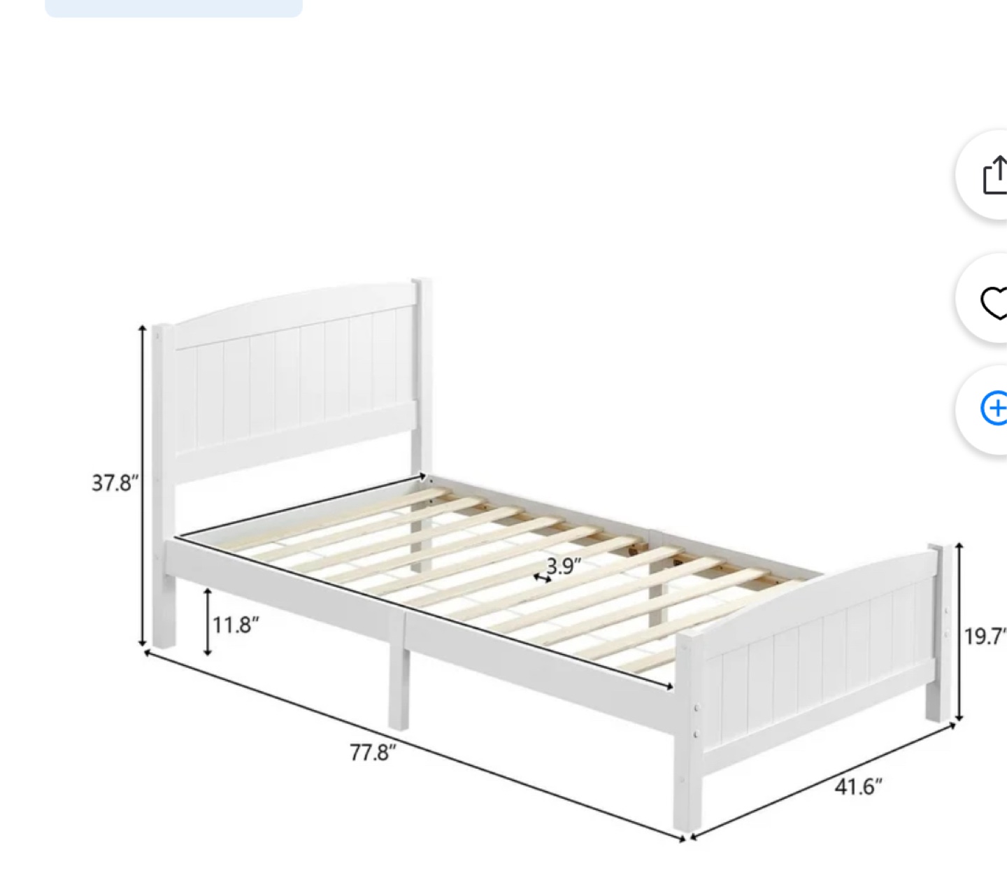 White Twin Size Bed Frame - photo 5