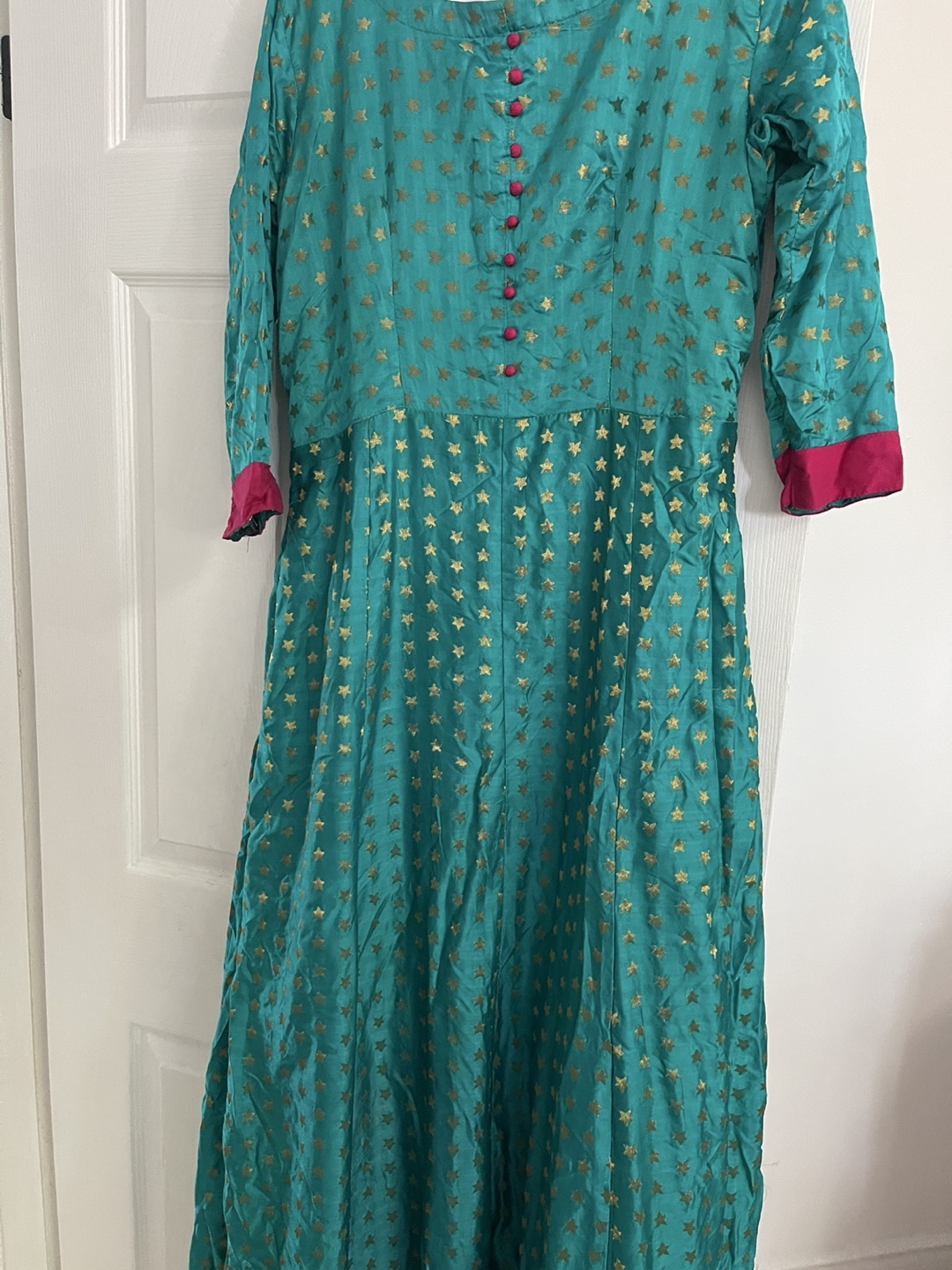Teal & Gold Star Patterned Dress - photo 3