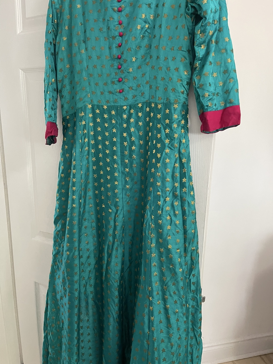 Teal & Gold Star Patterned Dress - photo 5
