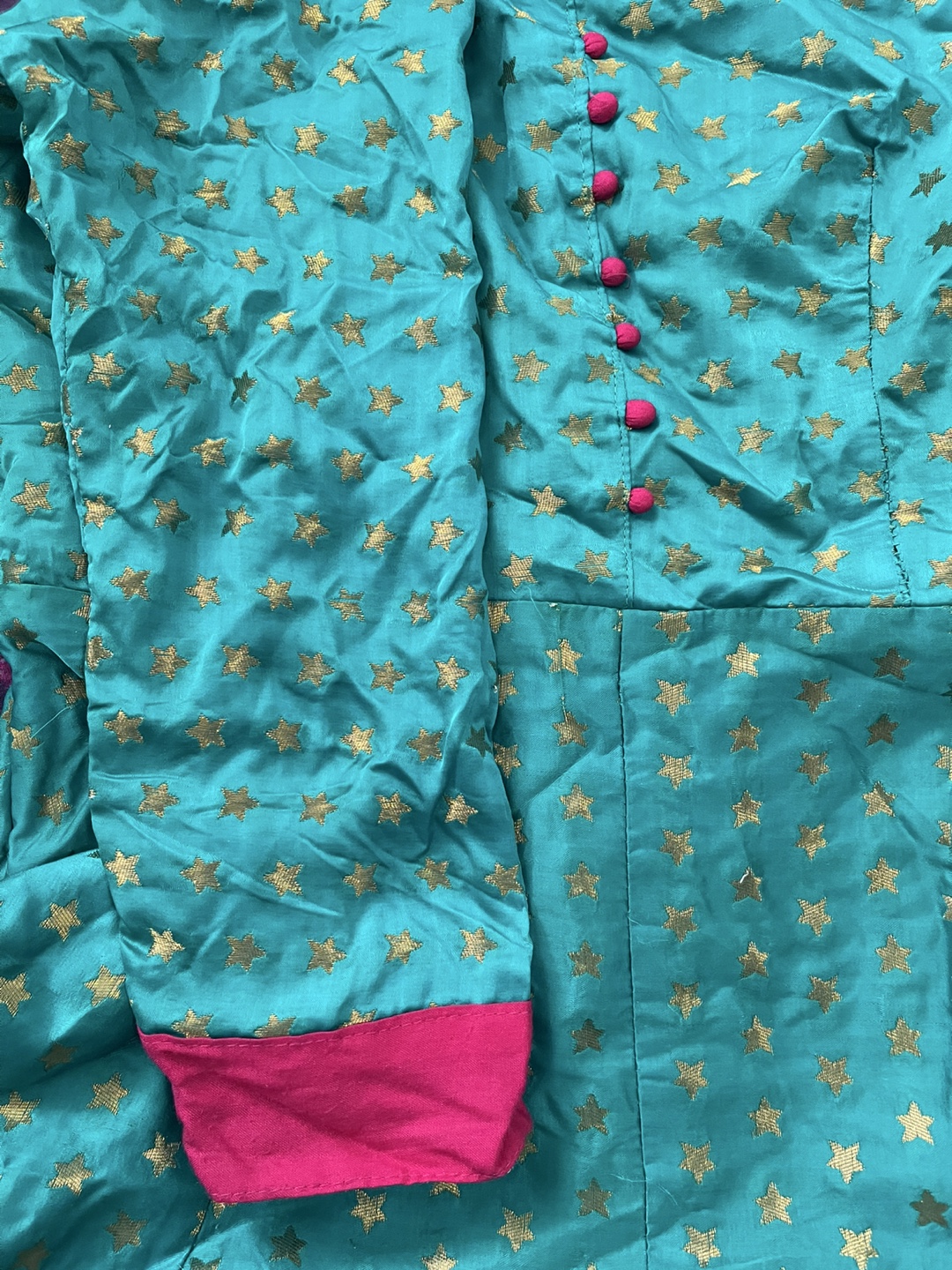 Teal & Gold Star Patterned Dress - photo 2