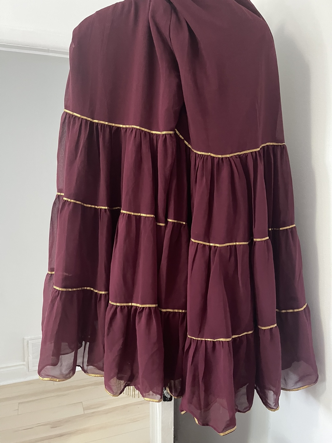 Burgundy sharara suit with Gold Detailing - photo 4