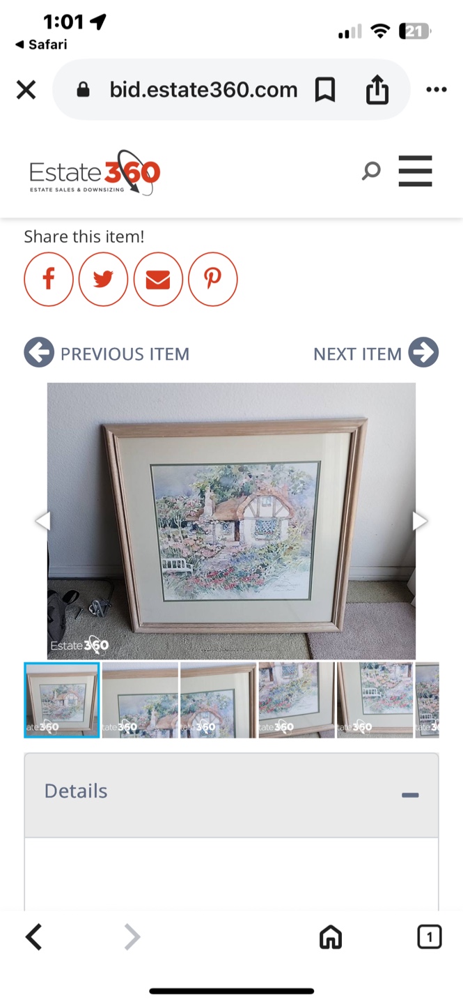 🥕Framed Watercolor Print Signed by artist Dawna Barton 1987 - photo 3