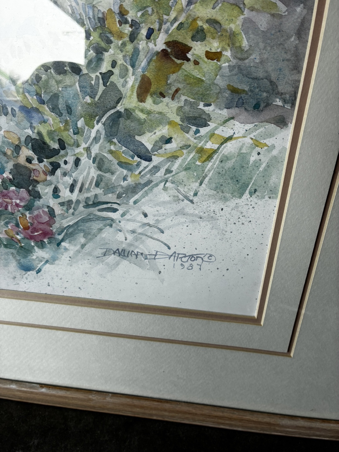 🥕Framed Watercolor Print Signed by artist Dawna Barton 1987