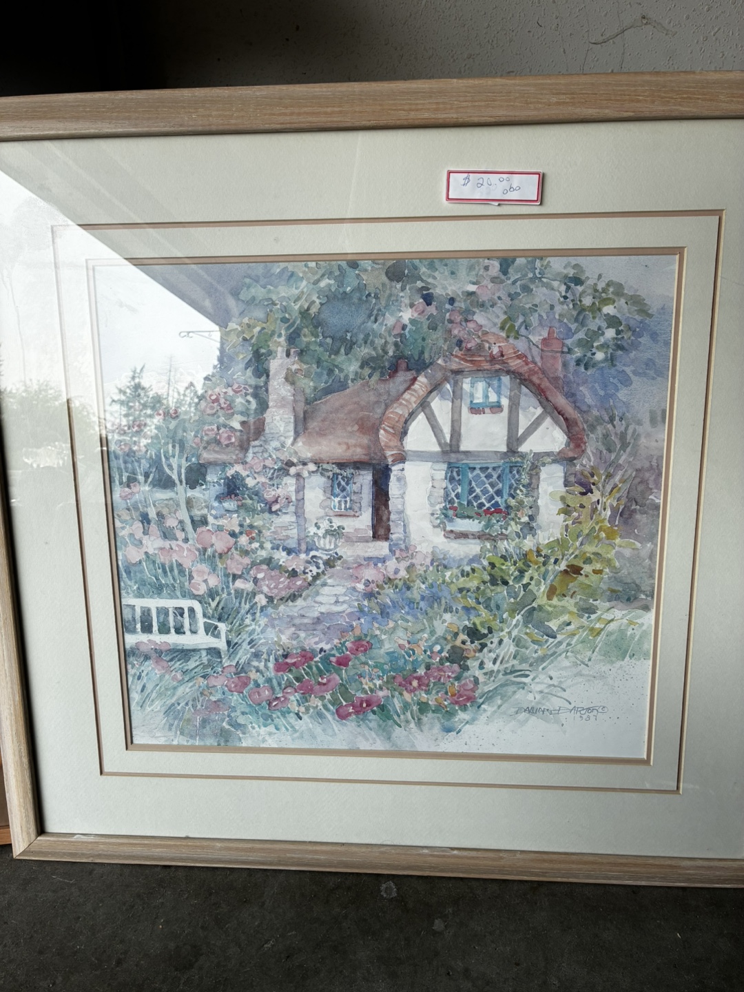 🥕Framed Watercolor Print Signed by artist Dawna Barton 1987 - photo 5