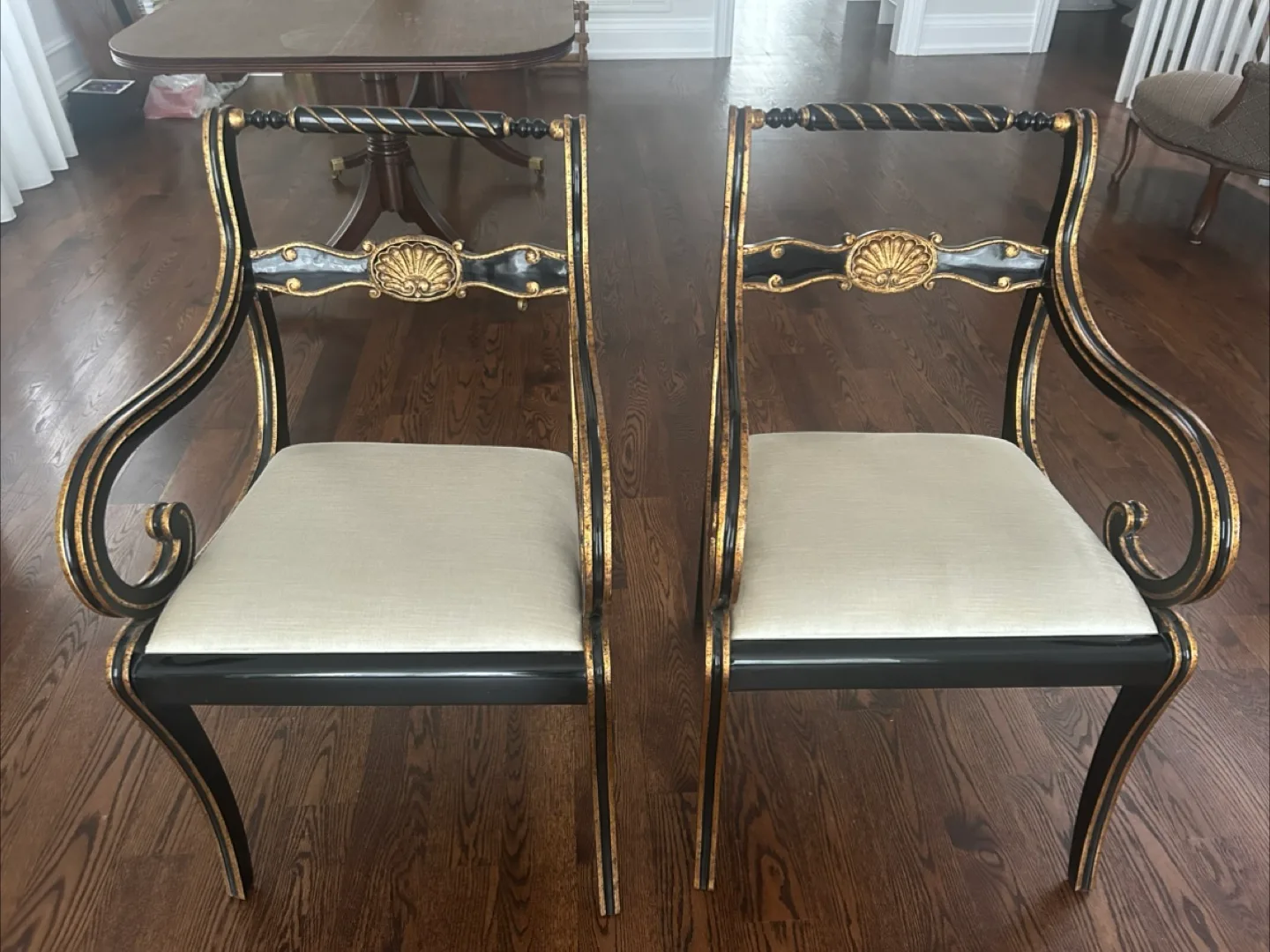 Black and Gold Antique Chair image indicator(3)