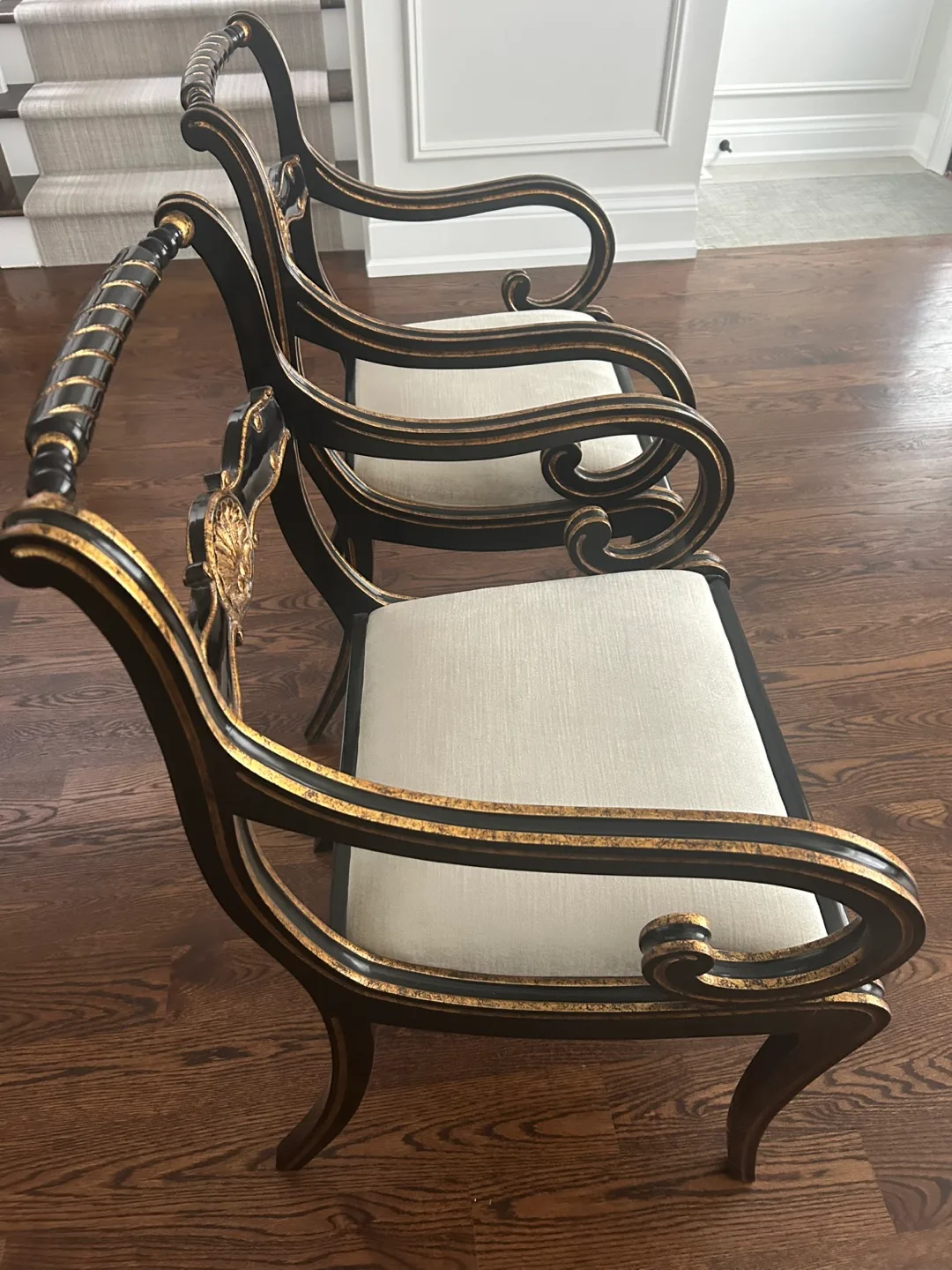 Black and Gold Antique Chair image indicator(4)