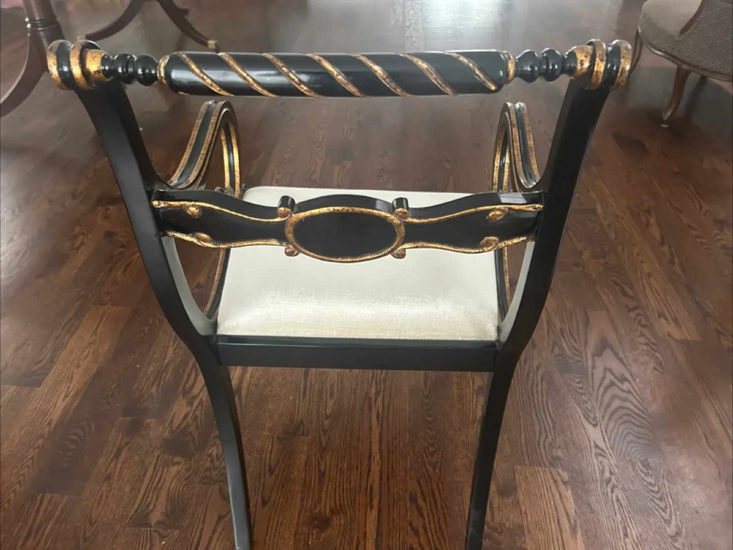 Black and Gold Antique Chair image indicator(2)