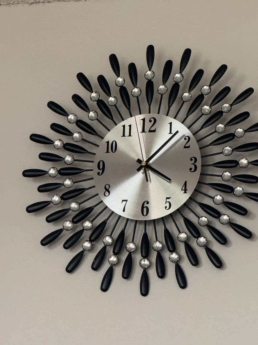 Decorative Black & Silver Wall Clock thumbnail