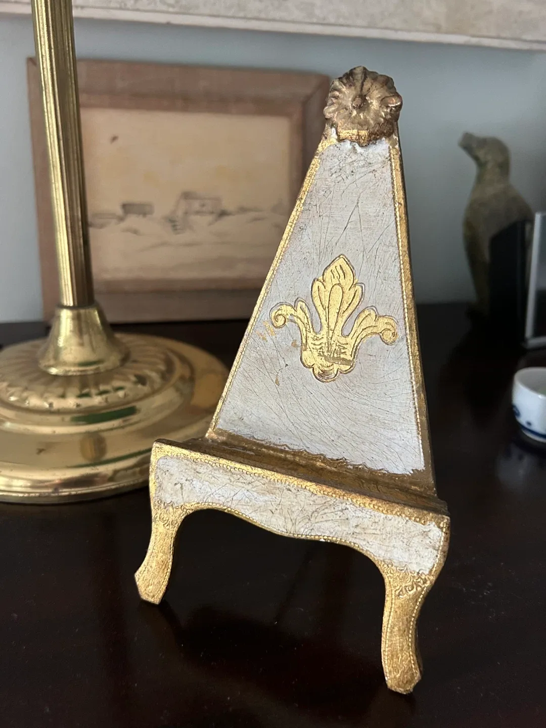 $25  Vintage Florentine gilt Gold Folding Art Tabletop Easel thumbnail