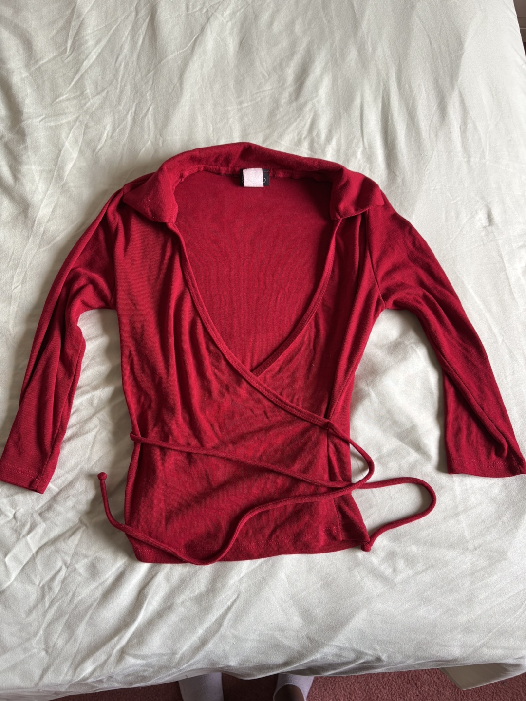 Seduction Red Wrap Top - Size Small