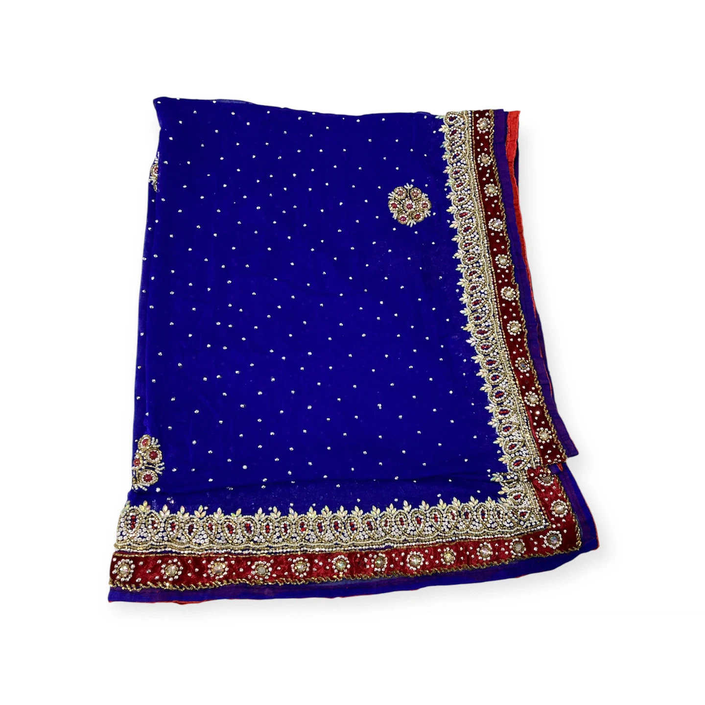 Vintage Blue heavy handmade work  dupatta - photo 2