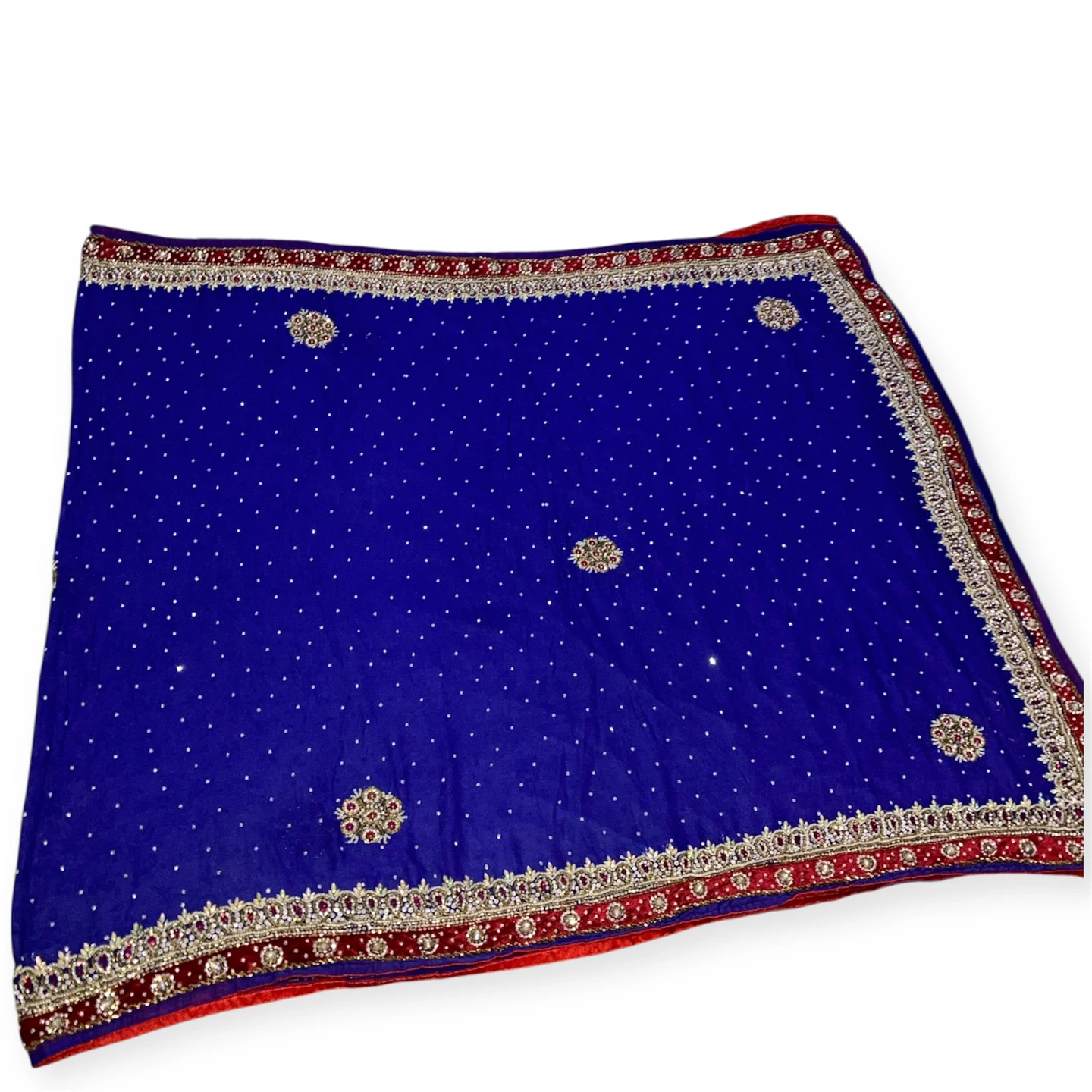 Vintage Blue heavy handmade work  dupatta