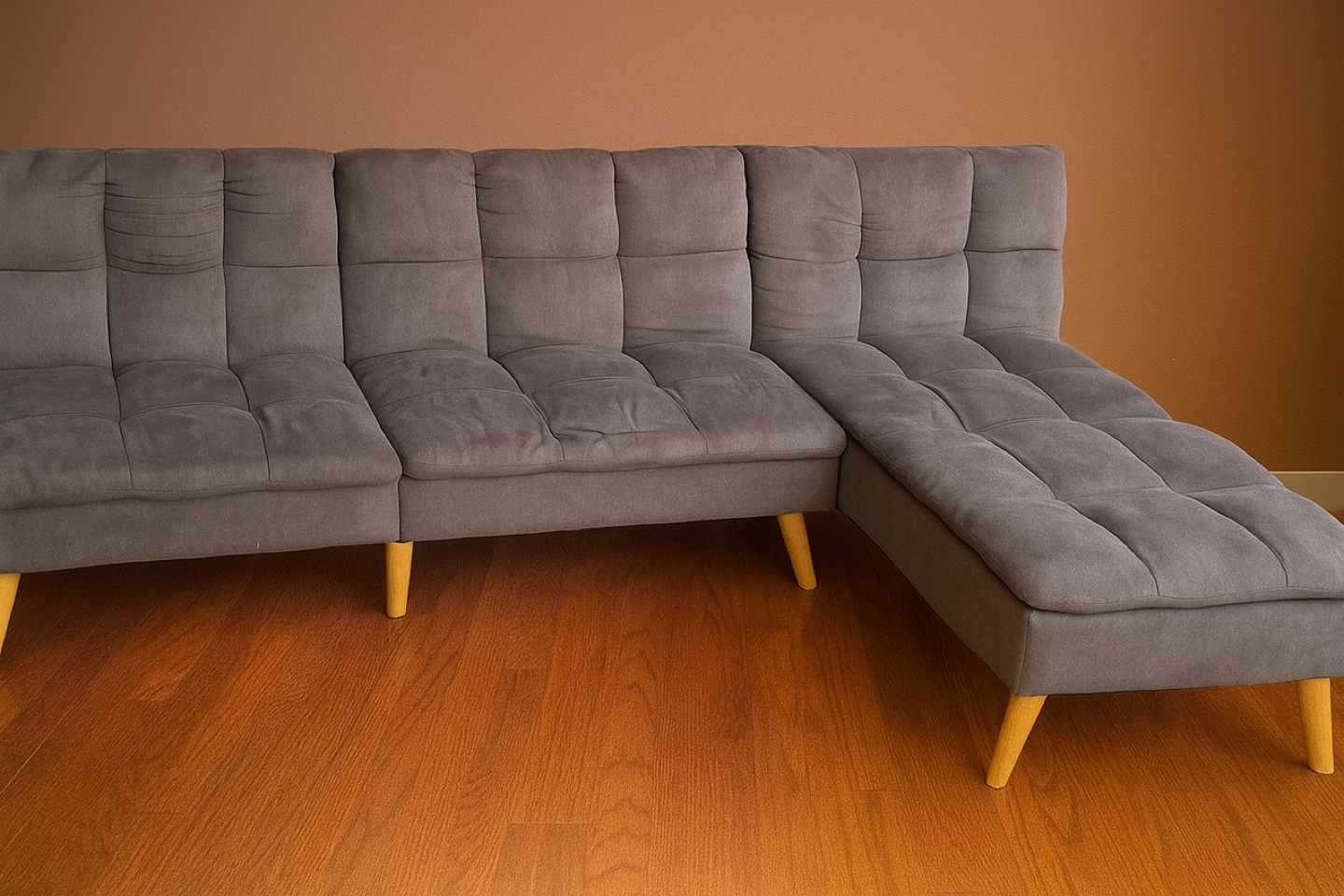 Gray sectional with adjustable headrest. Free local delivery - photo 4