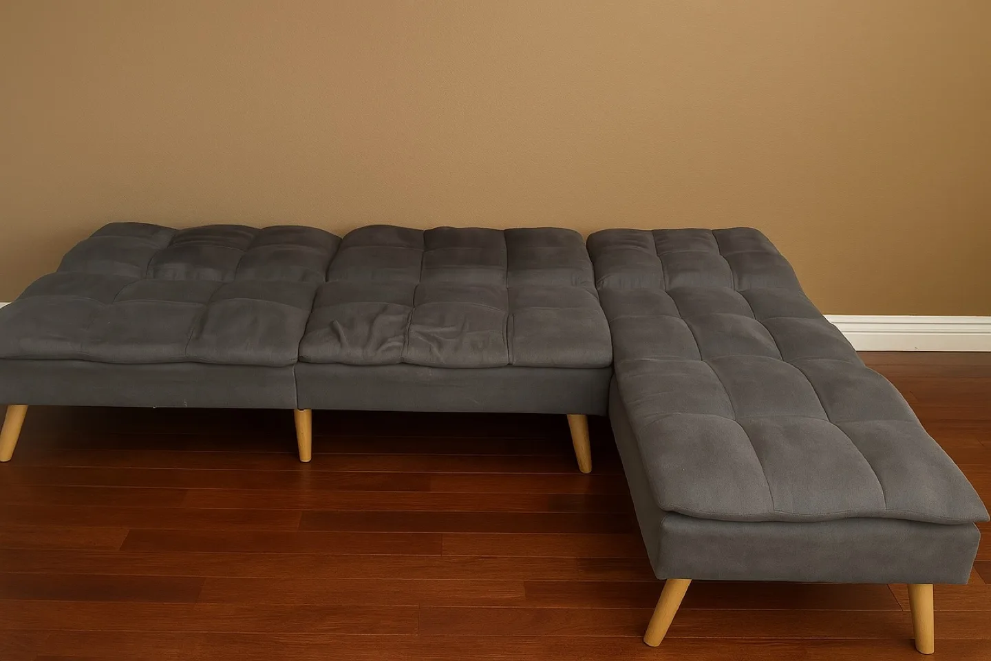 Gray sectional with adjustable headrest. Free local delivery image indicator(6)