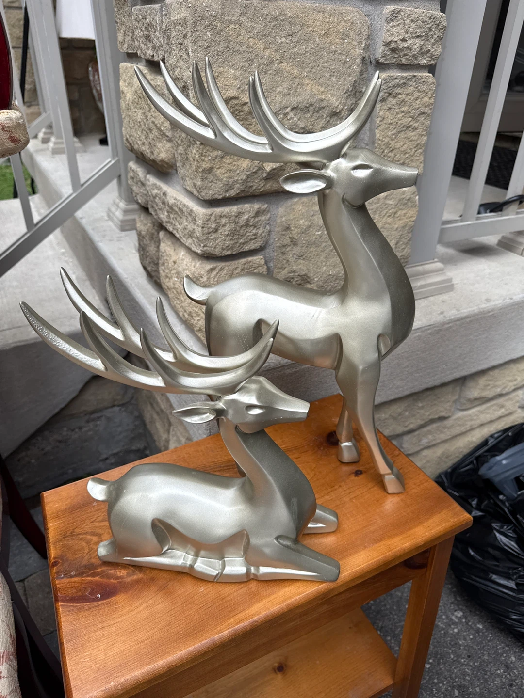 Silver Deer Figurines - Home Decor