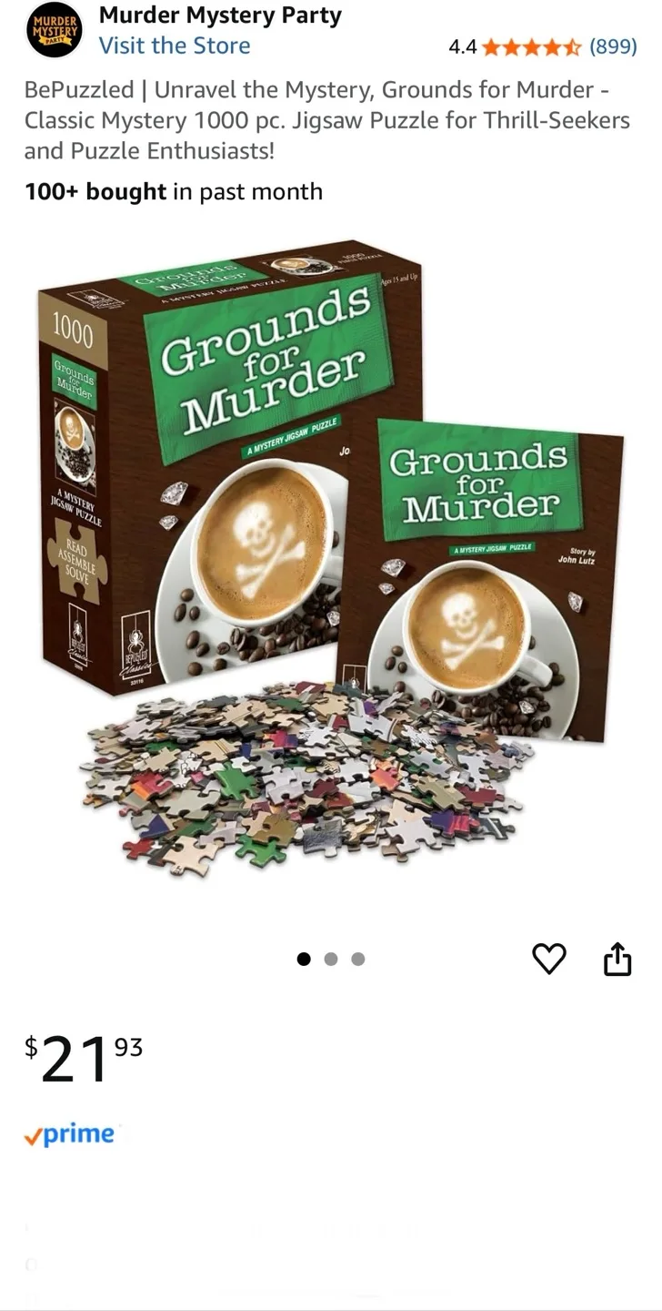 1,000 Piece Jigsaw Puzzle Mystery - “Grounds for Murder” image indicator(2)