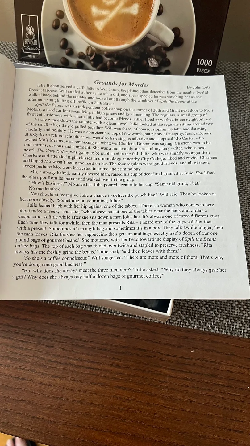 1,000 Piece Jigsaw Puzzle Mystery - “Grounds for Murder” image indicator(3)