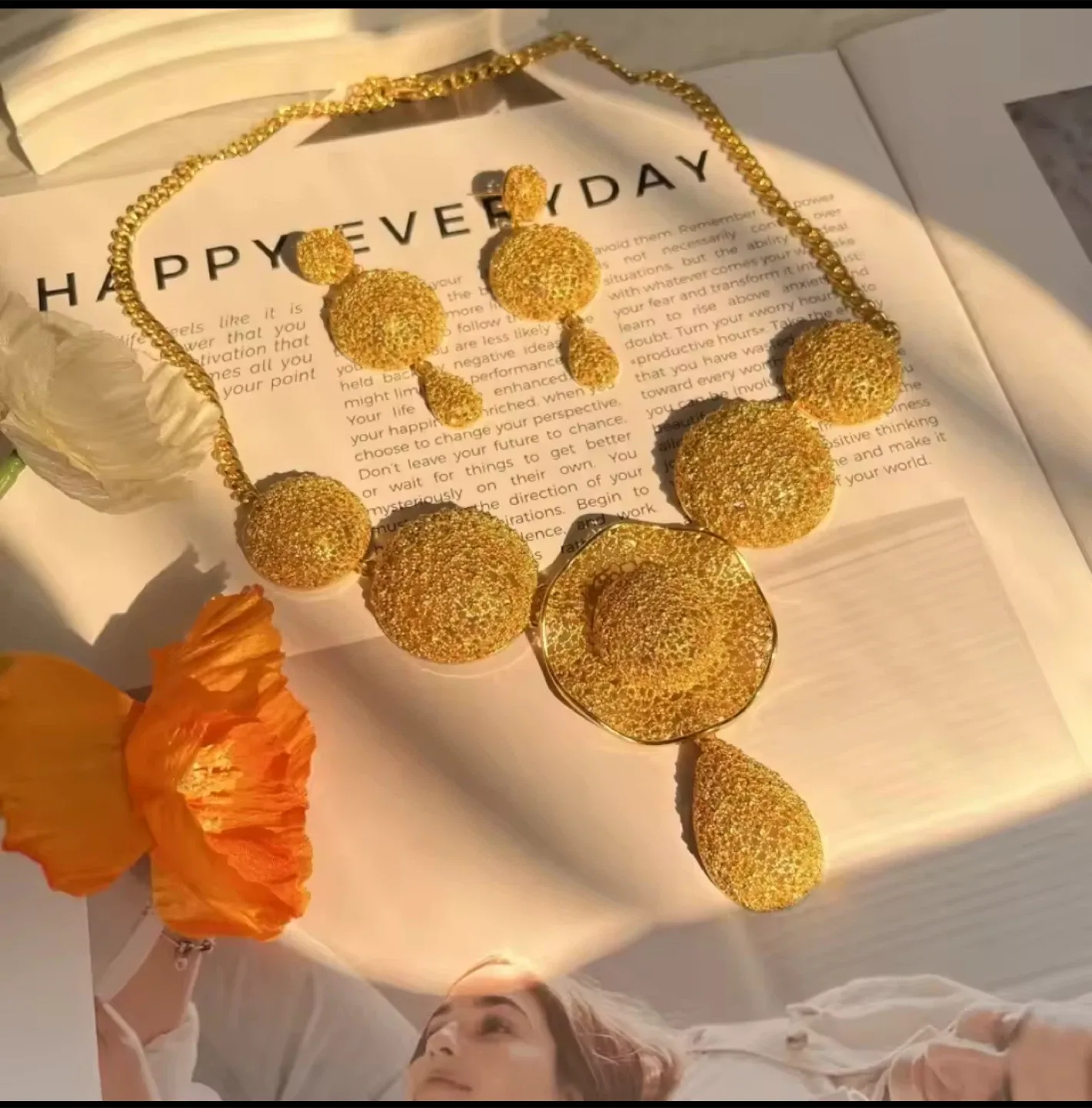 Bridal Indian Necklace Sets 24K Gold Plated image indicator(3)