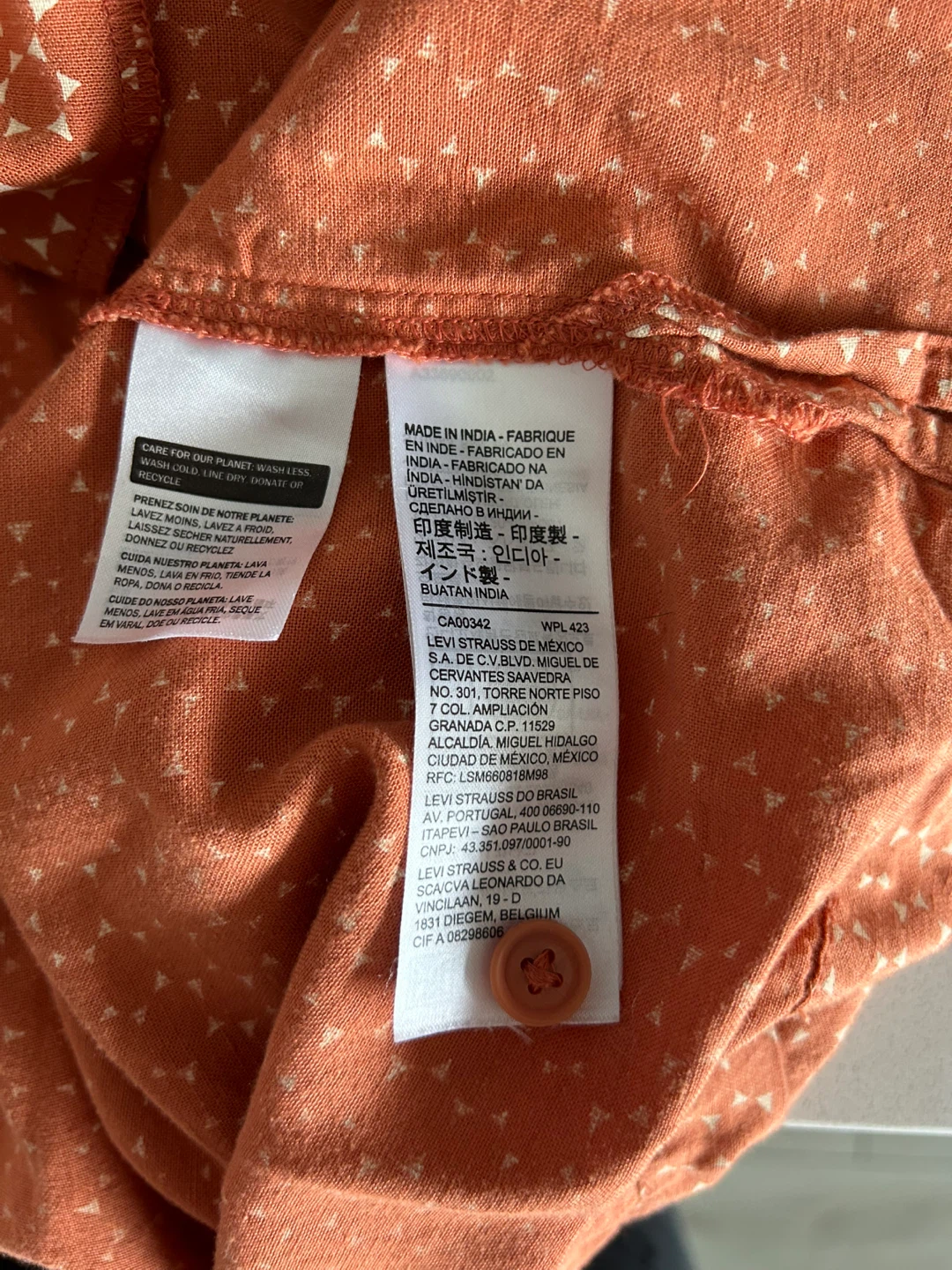 Levi's Women's Orange Patterned Shirt - Size M - photo 5