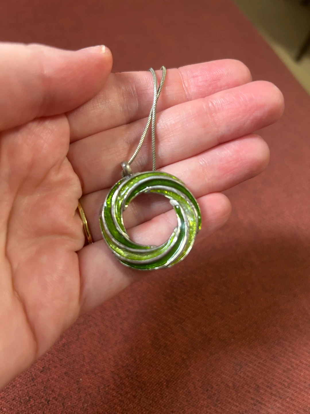 Dual Colour Glass Pendant Necklace