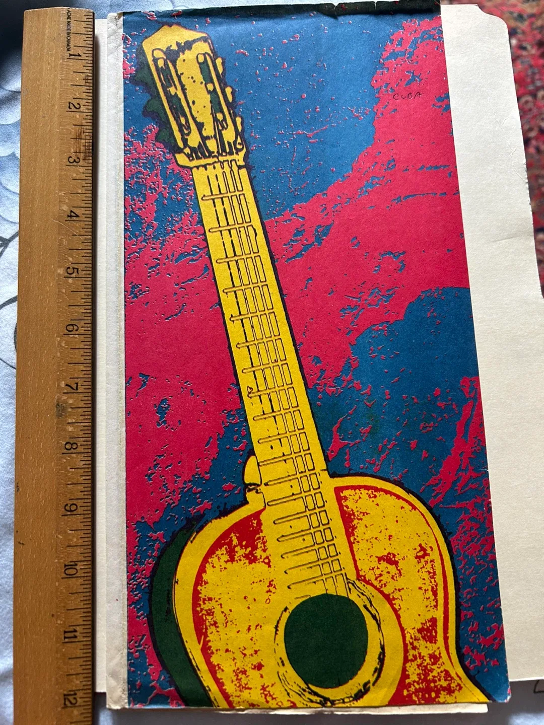 $40 Cuba art 1971 guitar poster graphic psychedelic vintage thumbnail