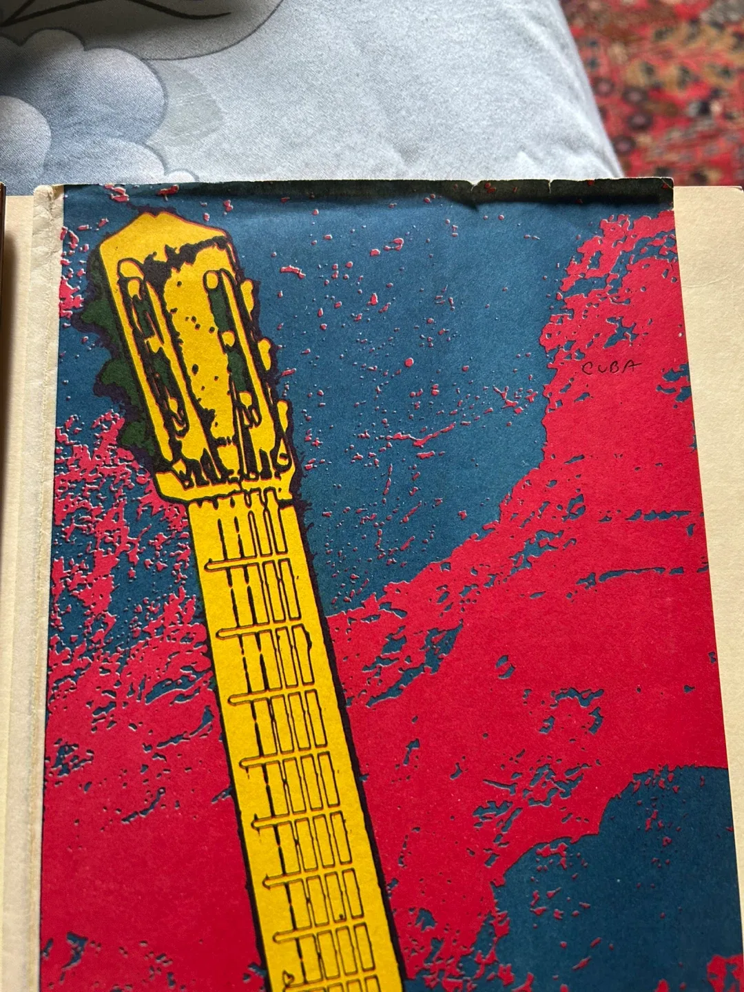$30  Cuba art 1971 guitar poster graphic psychedelic vintage image indicator(2)