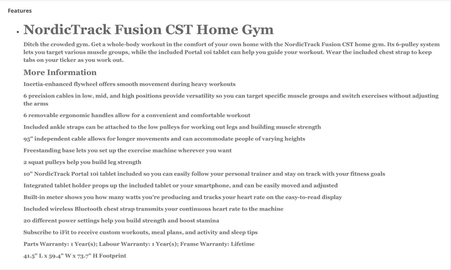 NordicTrack Fusion CST Home Gym - photo 3