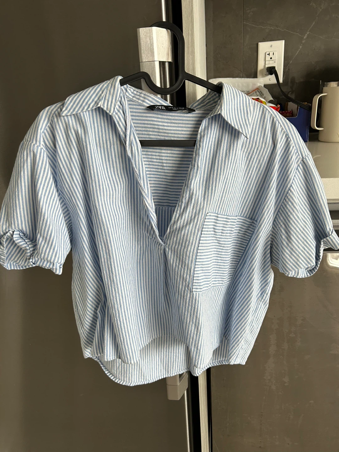 Zara Striped Short Sleeve Shirt - Size S