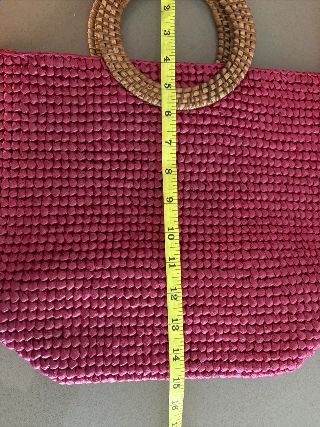 Woven Straw Tote Bag - Pink image indicator(4)